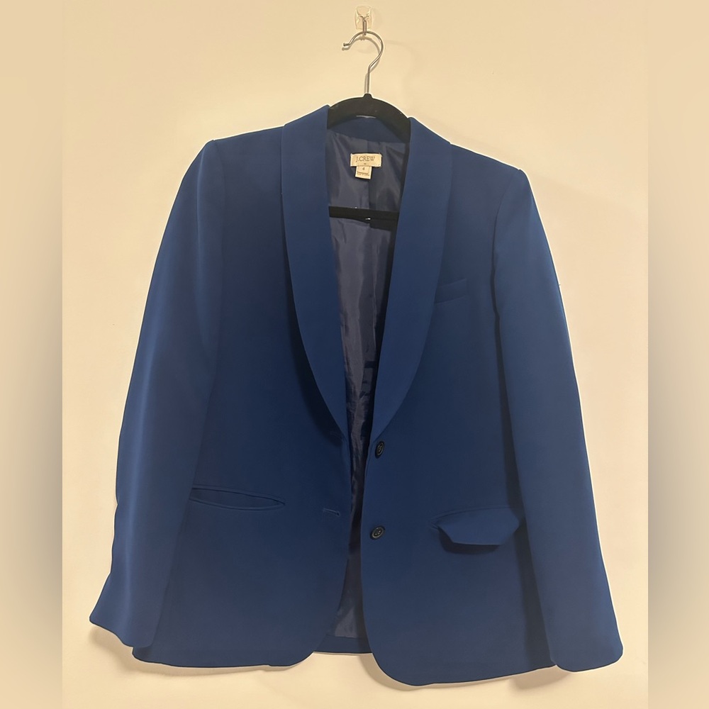 Jcrew crape blue blazer. Size 4.